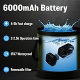 Portable Camping Shower, 6000mAh Rechargeable Outdoor Shower Pump 4 Spray Modes & Speeds, Ipx7 Waterproof, LED Display, Portable Shower for Camping, Car & Pet - Gray - Size 5.3-gallon bucket, spray gun, and bath bomb