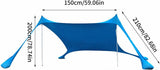 210*200*150CM 2 Poles Beach Tent Shade Canopy with UPF50+ Protection Sun Shelter Portable Camping Tents with Sandbags Poles and Ground Pegs and Anti-Wind Ropes for Beach Outdoor Camping Backyard Picnics - Green