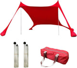 210*200*150CM 2 Poles Beach Tent Shade Canopy with UPF50+ Protection Sun Shelter Portable Camping Tents with Sandbags Poles and Ground Pegs and Anti-Wind Ropes for Beach Outdoor Camping Backyard Picnics - Green