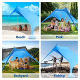 210*170*150CM 2 Poles Beach Tent Shade Canopy with UPF50+ Protection Sun Shelter Portable Camping Tents with Sandbags Poles and Ground Pegs and Anti-Wind Ropes for Beach Outdoor Camping Backyard Picnics - Red In Australia - Darrahopens