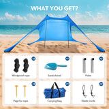 210*200*150CM 2 Poles Beach Tent Shade Canopy with UPF50+ Protection Sun Shelter Portable Camping Tents with Sandbags Poles and Ground Pegs and Anti-Wind Ropes for Beach Outdoor Camping Backyard Picnics - Red In Australia - Darrahopens