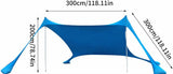 300*300*200CM 2 Poles Beach Tent Shade Canopy with UPF50+ Protection Sun Shelter Portable Camping Tents with Sandbags Poles and Ground Pegs and Anti-Wind Ropes for Beach Outdoor Camping Backyard Picnics - Red