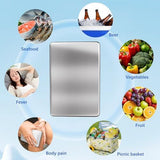 2PCS Small Ice Packs for Lunch Boxes Reusable Stainless Steel Ice Packs, No Water Needed, for Coolers, Camping, and Picnic Baskets Metal Bento Box Ice Packs Keep Food and Drinks Fresh and Cool