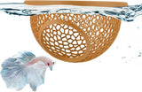 Floating Betta Hide & Shrimp Cave – 3D Printed Aquarium Hammock, Feeder & Rest Spot – Floating Betta Log & Cave Decor for Nano Tanks, Corydoras, Shrimp & Small Fish – Safe PLA, Patent Pending - Blue - Size S