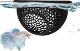 Floating Betta Hide & Shrimp Cave – 3D Printed Aquarium Hammock, Feeder & Rest Spot – Floating Betta Log & Cave Decor for Nano Tanks, Corydoras, Shrimp & Small Fish – Safe PLA, Patent Pending - Pink - Size S
