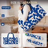 Mahjong Game Set, 166 Blue Tiles (1.2”), 4 All-in-One Color Rack/Pushers & Drawstring Bag, Complete Mahjong Sets with Blue Printed Carrying Bag and Mahjong Tile Set Accessories