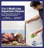 Fish Tank Cleaner - Turtle Tank Accessories - Gravel Vacuum for Aquarium - Hand Siphon Hose to Remove and Change Water or Sand in Minutes - Aquarium Cleaning Tools