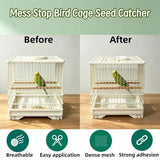 2 Roll Bird Cage Seed, 500cm*12cm Cuttable Mesh Tape for Seed Guards Bird Cage Seed , Adjustable Mesh Cover,Adhesive Mesh Patch for Parrot Parakeet & Cockatiel Cage - Black - Size 500cm*12cm