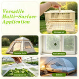 2 Roll Bird Cage Seed, 500cm*12cm Cuttable Mesh Tape for Seed Guards Bird Cage Seed , Adjustable Mesh Cover,Adhesive Mesh Patch for Parrot Parakeet & Cockatiel Cage - Black - Size 500cm*12cm