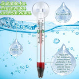 2 Pcs Floating Aquarium Thermometers, Floating Glass Aquarium Thermometer with Suction Cup, Mercury Free Large Standing Thermometer for Freshwater and Saltwater Fish In Australia - Darrahopens