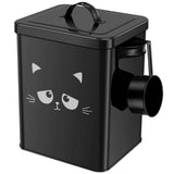 Cat Food Storage Container, 6L/202OZ Large Capacity Pet Food Storage Bin with Airtight Lid and Scoop, Metal Pet Storage Bucket, Portable Cute Cat Treat Container for Home Travels In Australia - Darrahopens