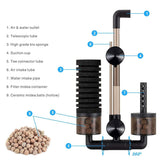 Aquarium Double Sponge Filter, Comes with 2 Spare Sponges - Black - Size M In Australia - Darrahopens