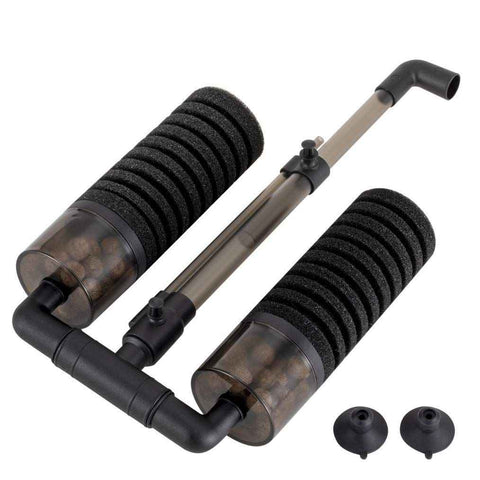 Aquarium Double Sponge Filter, Comes with 2 Spare Sponges - Black - Size S In Australia - Darrahopens