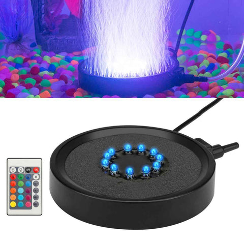 Aquarium Bubble Light LED Fish Tank Bubbler Light, Remote Controlled Aquariums Air Stone Disk Lamp with 16 Color Changing, 4 Lighting Effects for Tanks and Ponds In Australia - Darrahopens