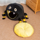 Black Spider Cat Nest Halloween Puppy Cave Warm Kitten Bed with Removable Washable Cushion In Australia - Darrahopens