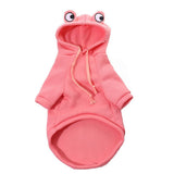 Dog Hoodie Frog-Themed Autumn Winter Pet Clothing Small Medium Dogs Soft - Yellow - Size L