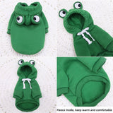 Dog Hoodie Frog-Themed Autumn Winter Pet Clothing Small Medium Dogs Soft - Yellow - Size S