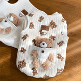 Pet Sweater Plush Bear Pattern Sleeveless Pet Clothing Puppy Outfit Kitten - Ivory - Size L