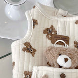 Pet Sweater Plush Bear Pattern Sleeveless Pet Clothing Puppy Outfit Kitten - Ivory - Size S In Australia - Darrahopens