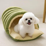 Cozy Monster Cat Bed, Cave Style Pet Bed, Cat Beds for Indoor Cats, Cat Cave Bed Cat Tent with Removable Cushion, Warm Cave Nest Sleeping Bed Puppy House for Cats Small Dogs - Blue - Size 30cm*28cm*20cm