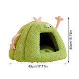 Winter Warm Cats Bed Cartoon Theme Design Highly Density Removable Cover Shelter House Rest Bed for Small Breeds Winter Warm Cats House - Yellow - Size 45cm*40cm