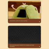 Winter Warm Cats Bed Cartoon Theme Design Highly Density Removable Cover Shelter House Rest Bed for Small Breeds Winter Warm Cats House - Yellow - Size 45cm*40cm