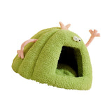 Winter Warm Cats Bed Cartoon Theme Design Highly Density Removable Cover Shelter House Rest Bed for Small Breeds Winter Warm Cats House - Yellow - Size 60cm*45cm In Australia - Darrahopens