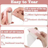 Mini Lint Roller Travel Size, Reusable Lint Roller for Travel, Pet Hair Remover Portable Lint Roller for Clothes with 150 Sheets Refillable - Pink - Size 10cm