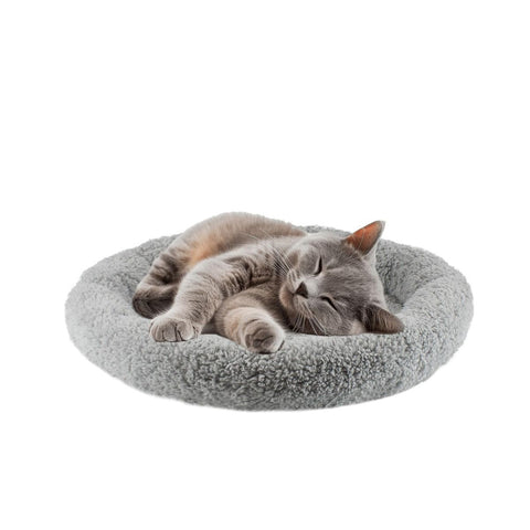 Cat Bed Plush Cat Bed Round Cat Bed Cat Furniture Cat Comfort Pet Supplies - Gray / 40cm In Australia - Darrahopens