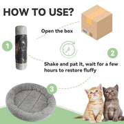 Cat Bed Plush Cat Bed Round Cat Bed Cat Furniture Cat Comfort Pet Supplies - Gray / 40cm In Australia - Darrahopens