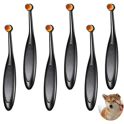 6pcs Pro Applicator Brush for Pets, Eye Comb For Small Dogs, Tear Stain Remover with Washable Superfine Fiber Long Tapered Bristles, Small Pet Tear Stain Remover for Dogs, Cats 4.72 inches In Australia - Darrahopens