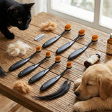 6pcs Pro Applicator Brush for Pets, Eye Comb For Small Dogs, Tear Stain Remover with Washable Superfine Fiber Long Tapered Bristles, Small Pet Tear Stain Remover for Dogs, Cats 4.72 inches In Australia - Darrahopens