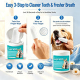 Pet Teeth Cleaning Finger Wipes for Dogs & Cats, Gentle Daily Oral Care Dental Wipes Helps Reduce Plaque Tartar & Freshens Breath, Dog Toothbrush Alternative for Puppies, Kittens & All Breeds,50 Count In Australia - Darrahopens