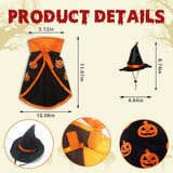 Halloween Cat Costume Cloak Witch Hat Pet Accessories Halloween Adjustable Pumpkin Pet Costumes Clothes Set, Halloween pet Costume Decor Cloak for Cats Dogs Puppy Halloween Carnival Party Supplies In Australia - Darrahopens