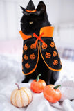 Halloween Cat Costume Cloak Witch Hat Pet Accessories Halloween Adjustable Pumpkin Pet Costumes Clothes Set, Halloween pet Costume Decor Cloak for Cats Dogs Puppy Halloween Carnival Party Supplies