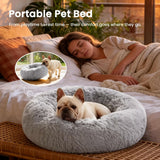 Pet Bed Anti-Anxiety Pet Bed Donut Pet Bed Small Dog Bed Medium Dog Bed Cat Bed - Black / 27in In Australia - Darrahopens