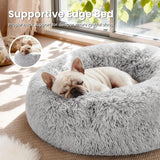 Pet Bed Anti-Anxiety Pet Bed Donut Pet Bed Small Dog Bed Medium Dog Bed Cat Bed - Black / 27in