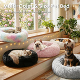 Pet Bed Anti-Anxiety Pet Bed Donut Pet Bed Small Dog Bed Medium Dog Bed Cat Bed - Navy / 24in