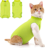Cat Recovery Jumpsuit Abdominal Wound Protection Post-Surgery Cat Clothing - Yellow - Size L(Above 7 lbs) In Australia - Darrahopens