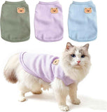 3PCS Waffle Knit Pet Shirt Sphynx Cat Clothing Small Dog T-Shirt Pet Fashion - Purple&Blue&Green / M(4.1-7.5lb) In Australia - Darrahopens