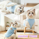 3PCS Waffle Knit Pet Shirt Sphynx Cat Clothing Small Dog T-Shirt Pet Fashion - Green&Pink&Yellow / S(2-4lb)