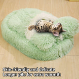 Dog Bed with Cover Cave, Orthopedic Dog Bed with Blanket, Pet Bed Cozy Cuddler Mat, Anti-Anxiety Calming Pad for Puppy Cat - Gray - Size 24.07"L x 15.75"W x 3.54"Th