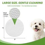 Dog Eye Wipes Tear Stain Remover for Dogs & Cats, Gentle Pet Eye Cleaner Pads to Remove Discharge, Crust & Boogers, Natural Grooming Supplies for Puppy, Kitten - 100ct, Coconut Scent