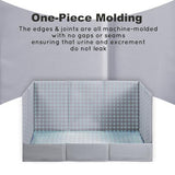 Dog Grass Pad with Tray, Foldable Litter Box High Wall, Indoor Potty | Easy Clean Puppy Pee Pad Holder with Odor Free Artificial Grass Patch for Dogs Potty, Leakproof, No Assembly - Gray - Size Large for Dog＜ 28" Length