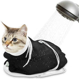 Cat Bath Bag Breathable Cat Shower Bag Anti-Scratch Cat Grooming Bag Adjustable - Black - Size 19.6 In Australia - Darrahopens