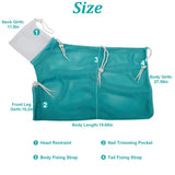 Cat Bath Bag Breathable Cat Shower Bag Anti-Scratch Cat Grooming Bag Adjustable - Blue - Size 19.6