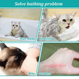 Cat Bath Bag Breathable Cat Shower Bag Anti-Scratch Cat Grooming Bag Adjustable - Gray - Size 19.6 In Australia - Darrahopens