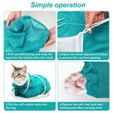 Cat Bath Bag Breathable Cat Shower Bag Anti-Scratch Cat Grooming Bag Adjustable - Gray - Size 19.6 In Australia - Darrahopens
