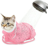Cat Bath Bag Breathable Cat Shower Bag Anti-Scratch Cat Grooming Bag Adjustable - Pink - Size 19.6 In Australia - Darrahopens