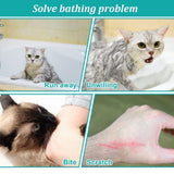 Cat Bath Bag Breathable Cat Shower Bag Anti-Scratch Cat Grooming Bag Adjustable - Pink - Size 19.6